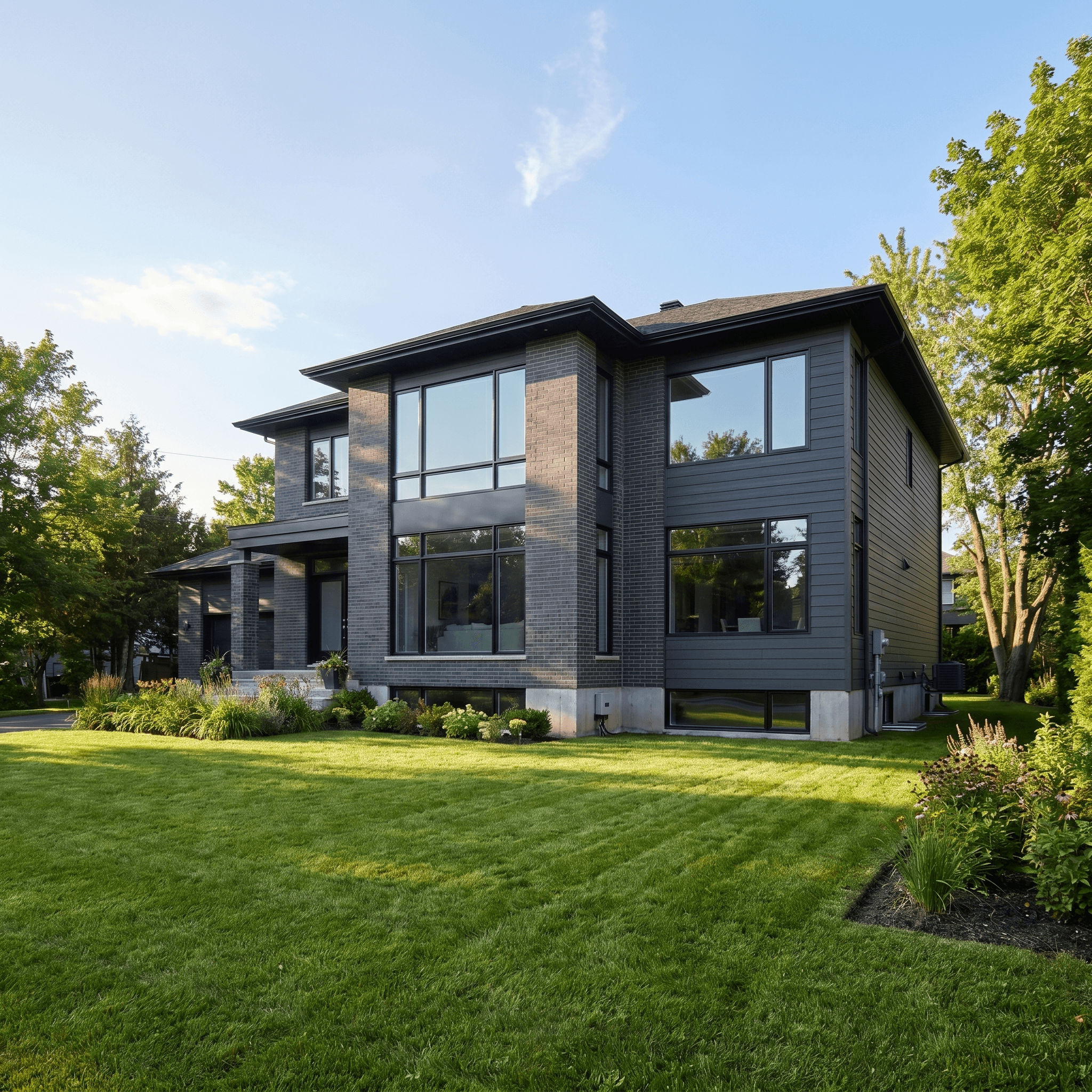 A modern detached home in summer, the kind of property where both options are on the table